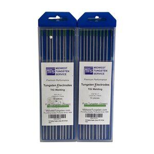 Midwest TIG Welding Electrodes – Pure Tungsten (Green) – 3/32” x 7” – Pack of 10